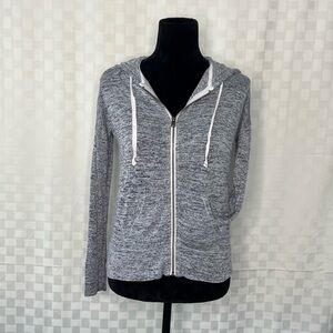 Hollister Gray Zippered Hoodie Relaxed Fit